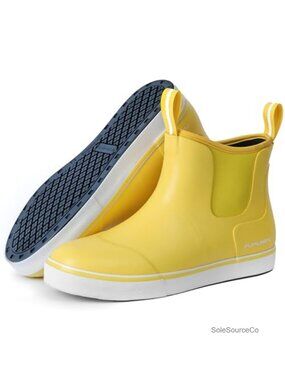 Waterproof Rubber Ankle Rain Boots Slip-Resistant Fishing Deck Shoes